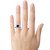 Finejewelers 10k White Gold 6mm Cushion-Cut Created Blue Sapphire with White Topaz accent stones Halo Ring - R1079105AF6