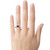 Finejewelers 10k White Gold 6mm Round Created Blue Sapphire with White Topaz accent stones Halo Ring - R1079005AF6