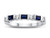 Finejewelers 3x2mm Baguette Created Blue Sapphire and Created White Sapphire Stackable Band Ring - R8166CRST75