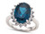 Finejewelers 14x10mm Oval London Blue Topaz and White Topaz Halo Ring R8389LDN - R8389LDNT6