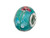 Zable Sterling Silver Aqua Glass Flower Murano Glass Bead / Charm BZ0880T