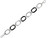 Finejewelers Stainless Steel 7.5 Rhodium and Black Finish Ladies Bracelet