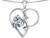 Star K Large 10mm Heart Shape Genuine White Topaz Knotted Heart Pendant Necklace in Sterling Silver