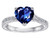 Star K Solitaire Ring with Heart Shape Created Sapphire