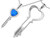 Star K His and Hers Key to my Heart Couple 2pcs Pendant Necklace Set with Blue Created Opal in Sterling Silver