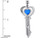 Star K His and Hers Key to my Heart Couple 2pcs Pendant Necklace Set with Blue Created Opal in Sterling Silver