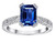 Star K Solitaire Ring with Emerald Cut Created Sapphire