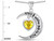 Star K I Love You To the Moon and Back Simulated Citrine 7mm Heart Pendant Necklace in Sterling Silver