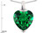 Star K 10mm Heart Shape Simulated Emerald Pendant Necklace in Sterling Silver