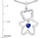 Star K Love Teddy Bear with 4mm Heart Shape Created Sapphire in Sterling Silver