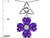 Star K Lucky Shamrock Celtic Knot Made with Heart 6mm Simulated Amethyst Pendant Necklace in Sterling Silver