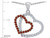Star K Double Heart Love Pendant Necklace with Round Simulated Garnet in Sterling Silver