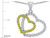 Star K Double Heart Love Pendant Necklace with Round Simulated Citrine in Sterling Silver