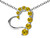 Star K Journey of Love Heart Pendant Necklace with Round Simulated Imperial Yellow Topaz in Sterling Silver