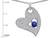 Star K Round Created Star Sapphire Leave Heart Pendant Necklace in Sterling Silver 310017T