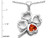 Star K Large 7mm Heart Shape Simulated Orange Mexican Fire Opal Lucky Clover Heart Pendant Necklace in Sterling Silver