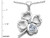 Star K Large 7mm Heart Shape Genuine White Topaz Lucky Clover Heart Pendant Necklace in Sterling Silver
