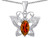 Star K Love Butterfly Pendant Necklace with Marquise Shape Simulated Garnet in Sterling Silver