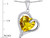 Star K Heart Shape 12mm Simulated Citrine Double Heart Love Pendant Necklace in Sterling Silver