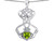 Star K Celtic Knot Claddagh Heart Pendant Necklace with Heart Shape Simulated Peridot and Cubic Zirconia Sterling Silver