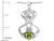 Star K Celtic Knot Claddagh Heart Pendant Necklace with Heart Shape Simulated Peridot and Cubic Zirconia Sterling Silver