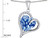 Star K Heart Shape 12mm Simulated Aquamarine Double Heart Love Pendant Necklace in Sterling Silver