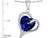 Star K Heart Shape 12mm Simulated Sapphire Double Heart Love Pendant Necklace in Sterling Silver