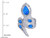 Star K Good Luck Snake Ring with Simulated Blue Opal Stones