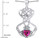 Star K Celtic Knot Claddagh Heart Pendant Necklace with Heart Shape Created Pink Sapphire in Sterling Silver