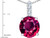 Star K Large 12mm Round Created Ruby Pendant Necklace in Sterling Silver