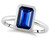Tommaso Design 8x6mm Emerald Octagon Cut Created Blue Sapphire Engagement Solitaire Ring