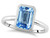 Tommaso Design 8x6mm Emerald Octagon Cut Simulated Aquamarine Engagement Solitaire Ring - 307612AF6