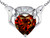 Star K 8mm Heart Claddagh Pendant Necklace with Simulated Garnet in Sterling Silver