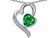 Star K 7mm Heart Shape Simulated Emerald Heart Pendant Necklace in Sterling Silver