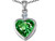 Star K 10mm Heart Shape Simulated Emerald Heart Pendant Necklace in Sterling Silver