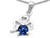 Celtic Love by Kelly Round Created Blue Sapphire Lucky Clover Pendant Necklace in Sterling Silver 303055Q