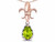 Star K Pear Shape 8x6mm Genuine Peridot Fleur De Lis Pendant Necklace 14k Rose Gold 312984P