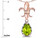 Star K Pear Shape 8x6mm Genuine Peridot Fleur De Lis Pendant Necklace 14k Rose Gold 312984P