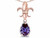 Star K Pear Shape 8x6mm Simulated Alexandrite Fleur De Lis Pendant Necklace 18k Rose Gold 313067AX