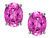 Star K Created Pink Sapphire Oval 8x6mm Earrings Studs in 14 kt White Gold 319234B