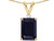 Star K Classic Octagon Emerald Cut 8x6mm Genuine Black Sapphire Pendant Necklace - 21255B