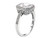 Zoe R Sterling Silver Micro Pave Hand Set Cubic Zirconia CZ Halo Emerald Cut Center Engagement Ring BM10485B - BM10485BT8