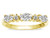 Star K Oval 5x3 Genuine White Topaz three stone oval band - 315036B75