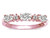 Star K Oval 5x3 Genuine White Topaz three stone oval band - 315036B75