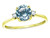 Star K 7mm Round Genuine Sky Blue Topaz Classic Three 3 stone Engagement Promise Wedding Ring - 318367W85
