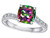 Star K Antique Vintage Style Cushion-Cut 7mm Rainbow Mystic Topaz Solitaire Engagement Promise Ring - 318667AF4