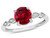 Star K Round 7mm Created Ruby Vintage Antique Look Engagement Promise Ring - 318172B85