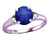 Star K Round 7mm Created Star Sapphire Three 3 Stone Heart Engagement Promise Wedding Ring - 317967P75