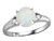 Star K Round 7mm Genuine Opal Three 3 Stone Heart Engagement Promise Wedding Ring - 317925B85