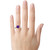 Star K Three 3 Stone 8mm Round Genuine Amethyst Trillion Engagement Promise Comfort fit Ring
